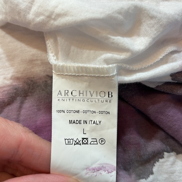 ARCHIVIOB Knitting Club Watercolor Paint White Tank Top sz L - Picture 7 of 9